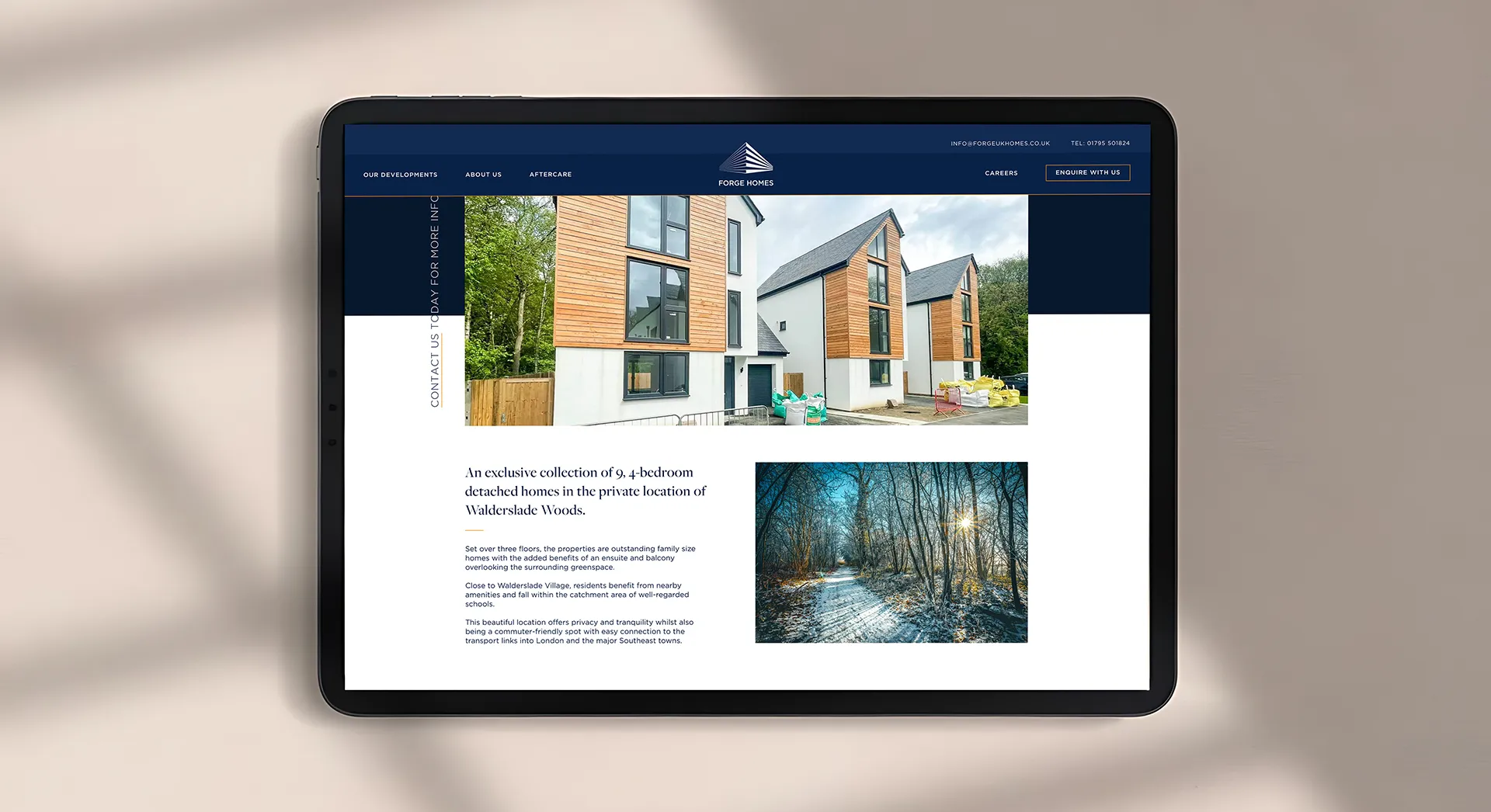 Forge uk homes web layout mockup