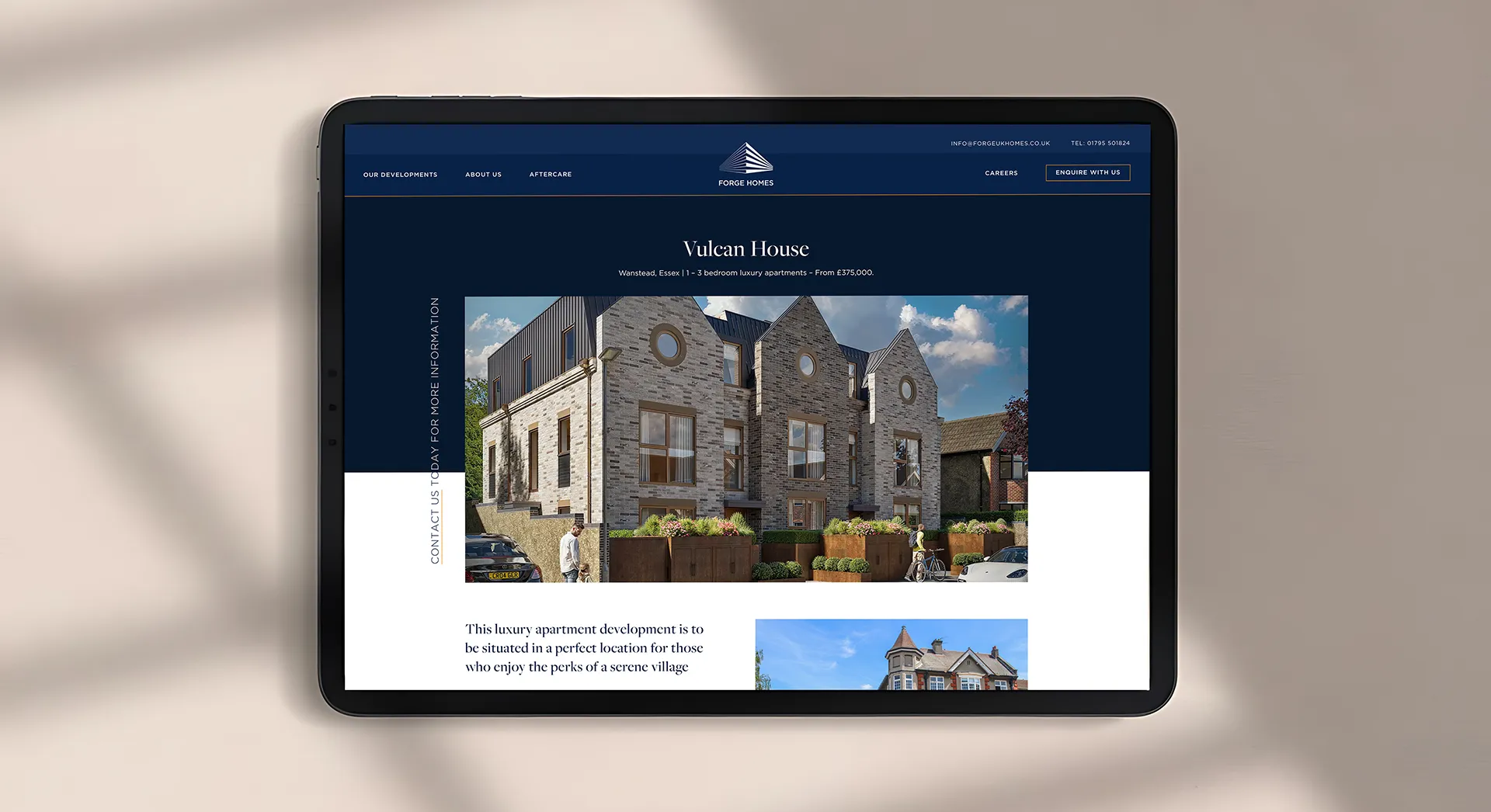 forge uk homes website mockup