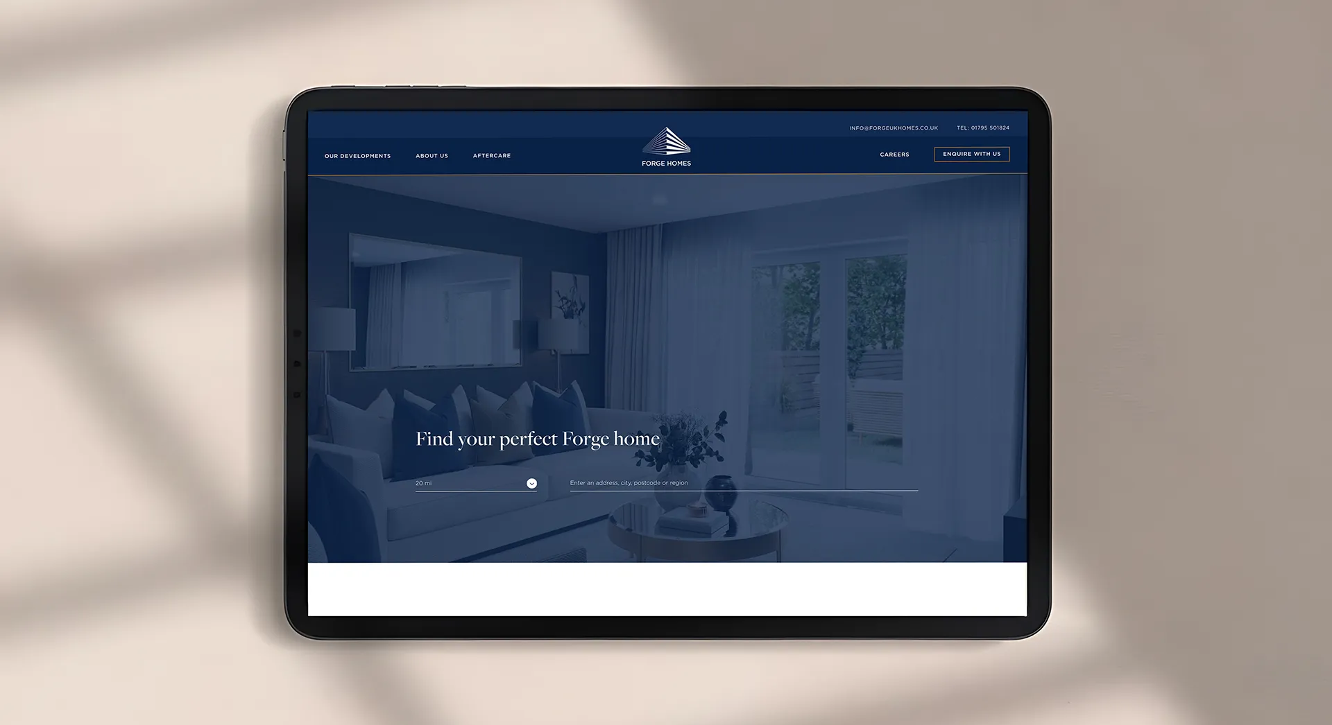 forge uk homes website mockup