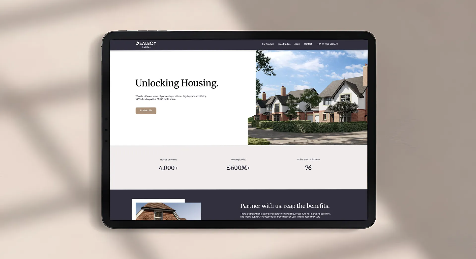salboy capital website design mockup