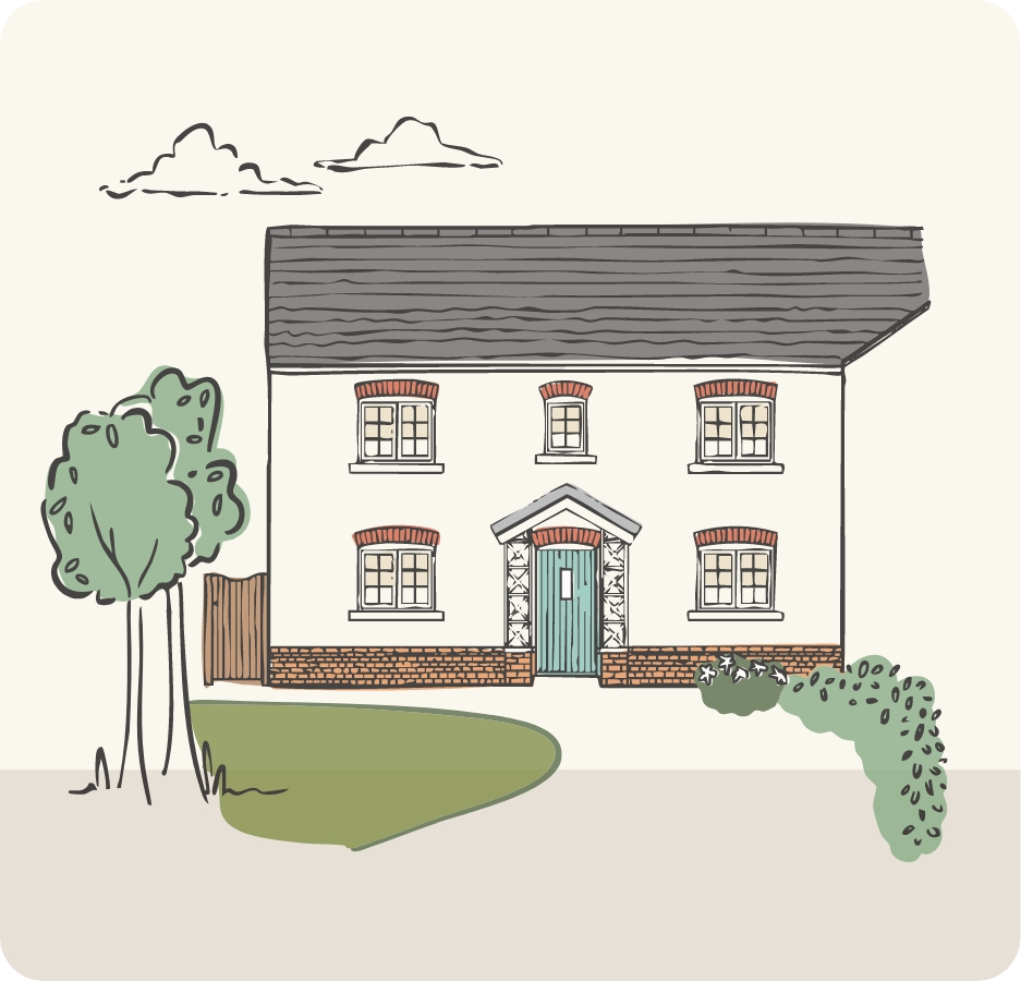 digititally illustrated home