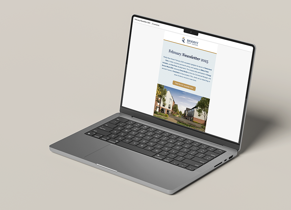 newsletter mockup on laptop