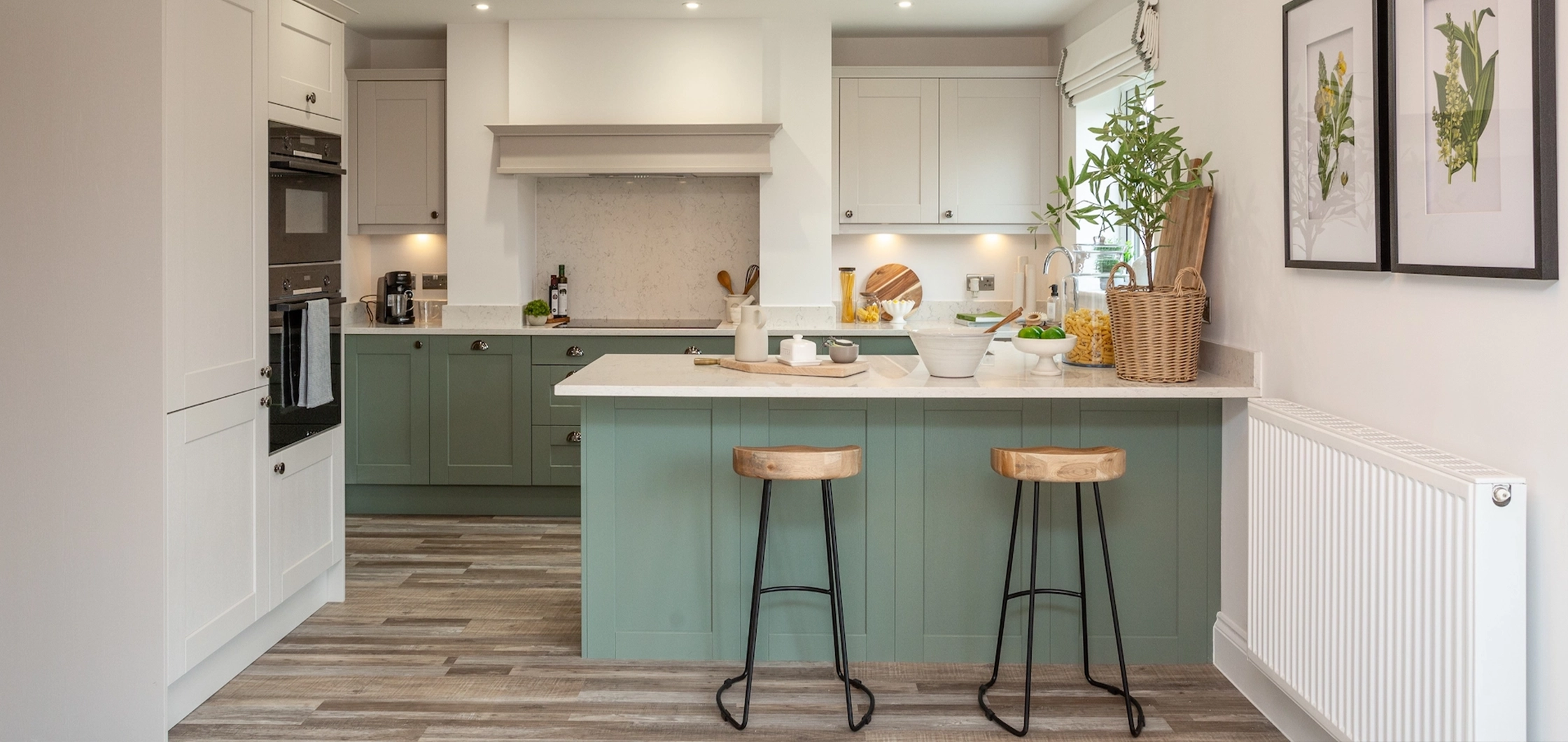 modern green kitchen interior