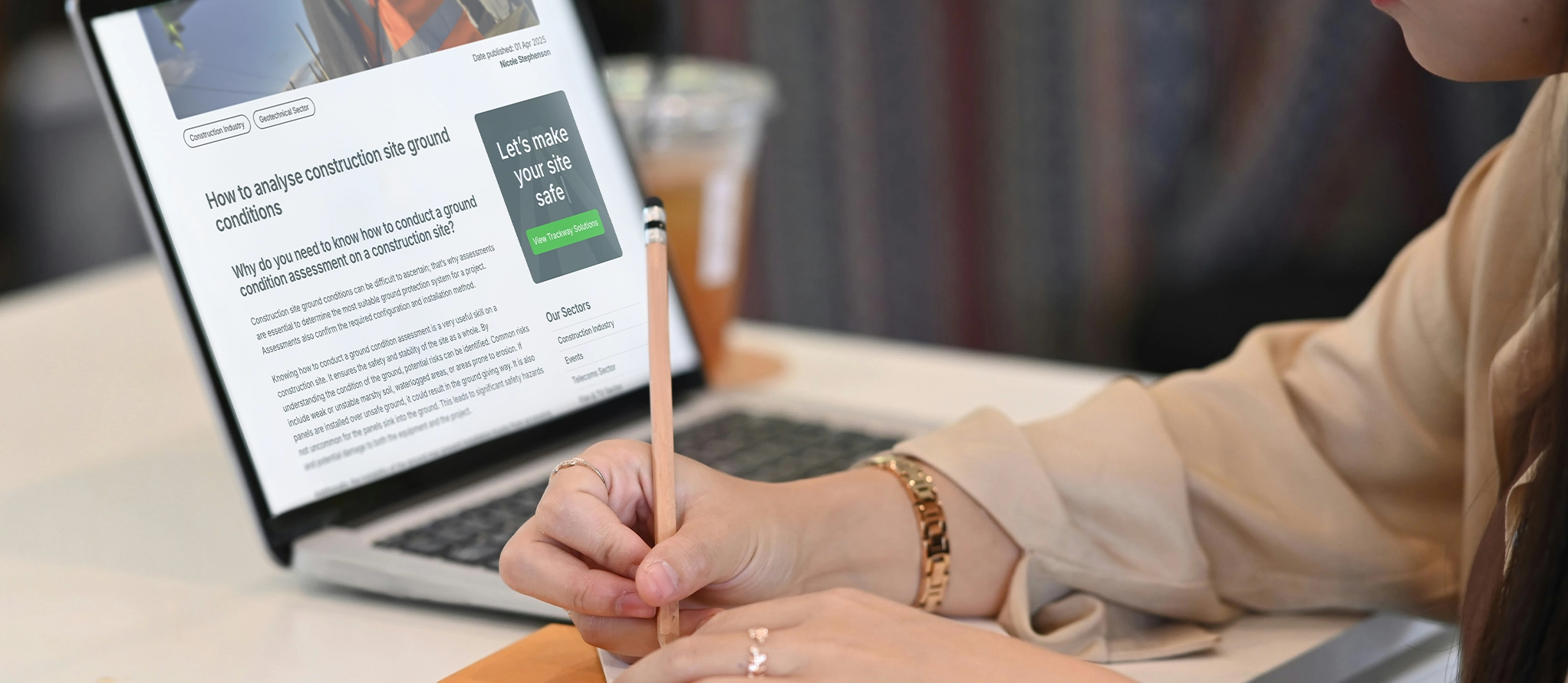 blog writing with computer and notepad