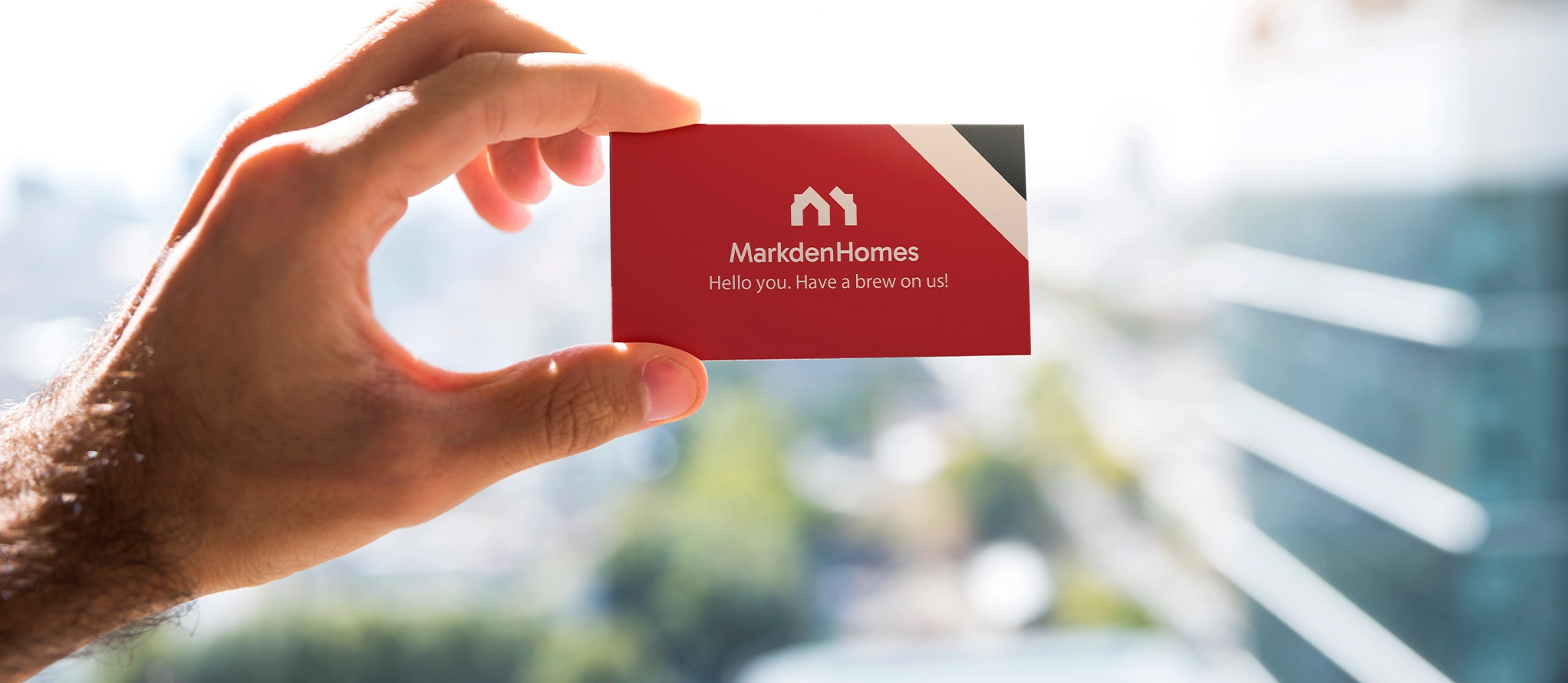 markden homes business card mockup