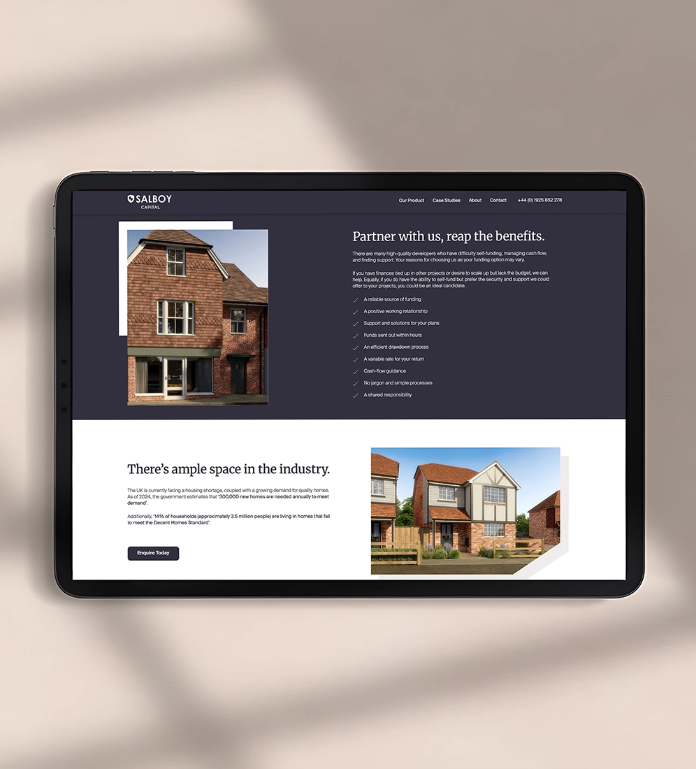 salboy capital website mockup