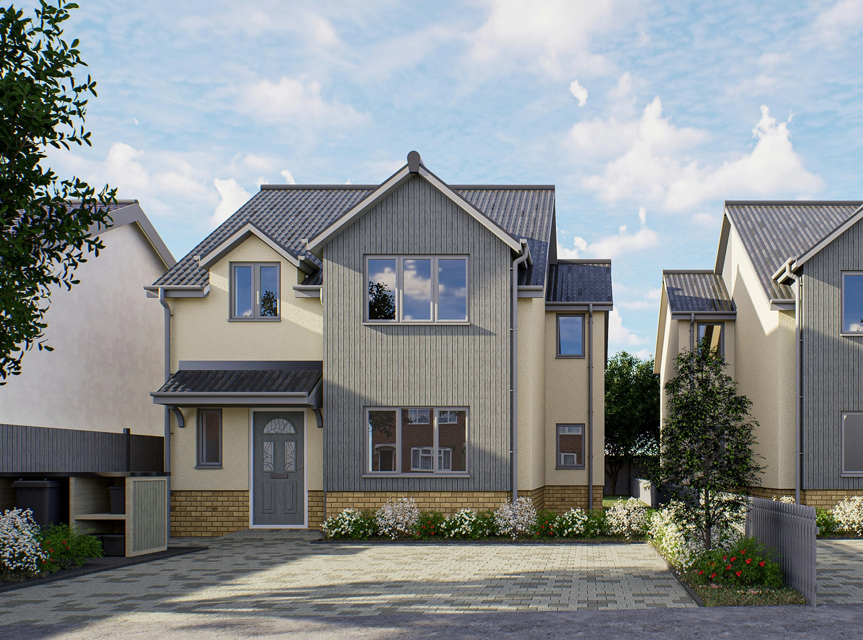 modern rendered home cgi