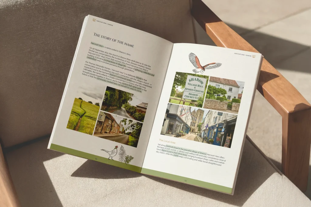 Branded property development brochure showcasing new homes